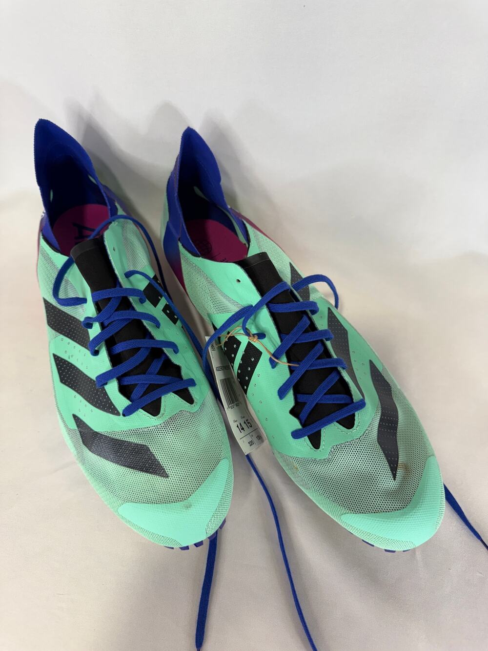 Adidas Adizero Finesse Sprint Track Spikes Men 14 Women 15 Mint Blue NWOT